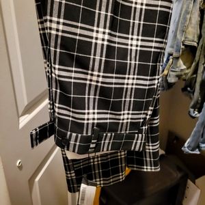 Plaid slim cropped pants!!